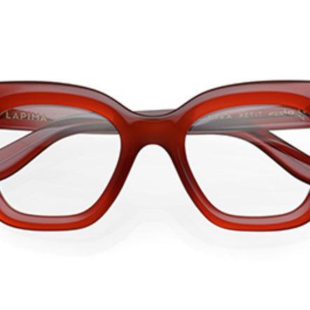 Lapima Lisa Petit Red Eyeglasses - close up temple