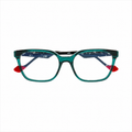 Face A Face Micah 2 Col.1026 — front view, teal square frame with terrazzo top bar