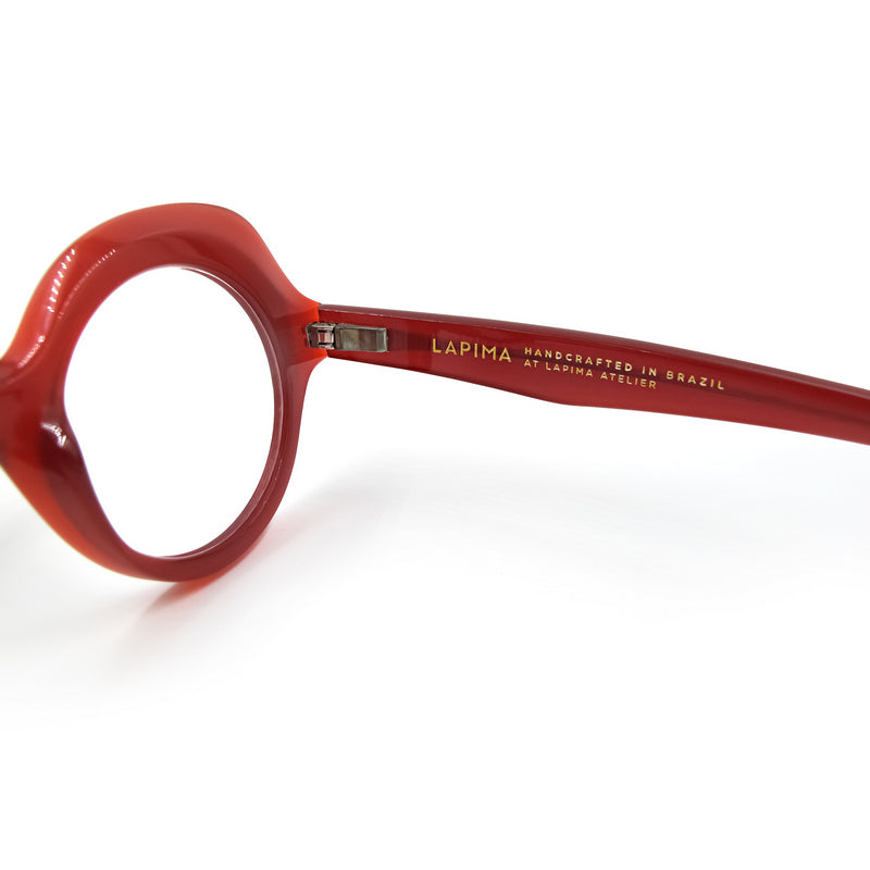 Lapima Charlotte Red Eyeglasses - temple detail
