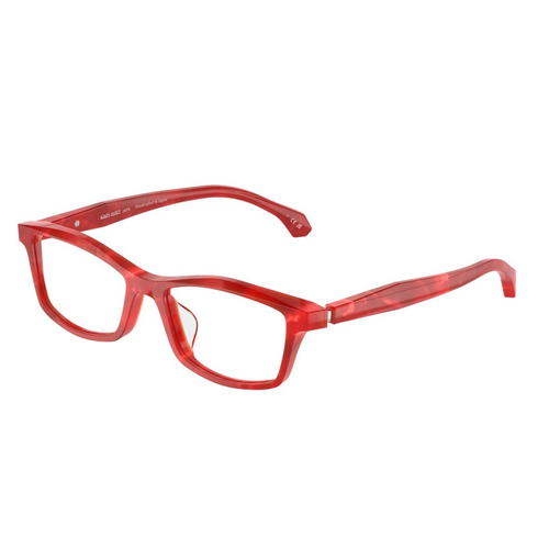 Alain Mikli AO3523 Colour 004 — vivid red textured acetate rectangle eyeglasses