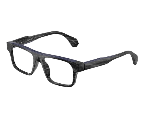Alain Mikli AO3532 Colour 001 — dark charcoal-blue textured acetate rectangle eyeglasses