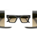 Lapima Martin Natural Black chunky square sunglasses with olive gradient lenses