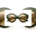 Lapima Vera Militar oversized round sunglasses in matte army green with brown lenses