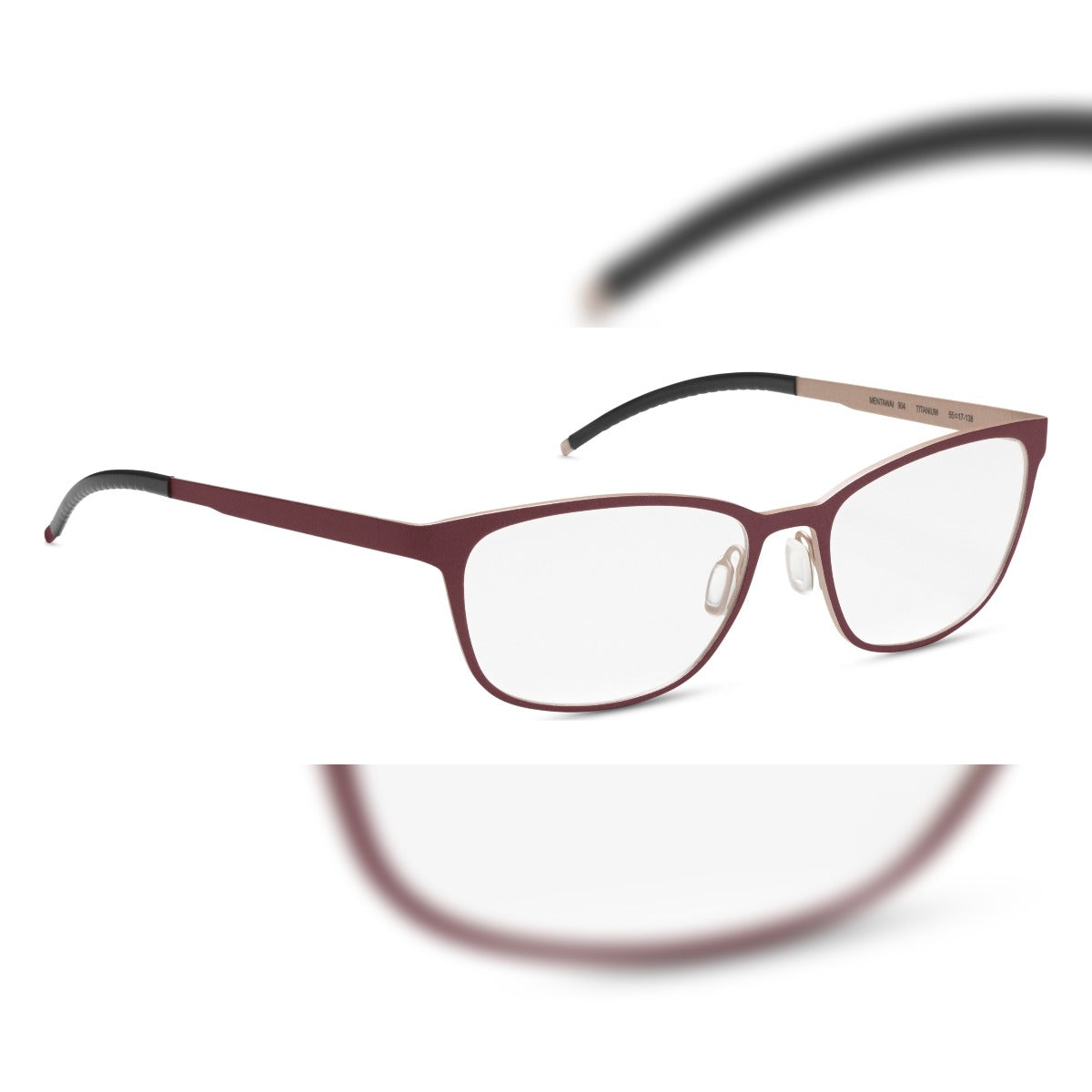 Orgreen Mentawai 904 optical frames in matte burgundy with gold temples