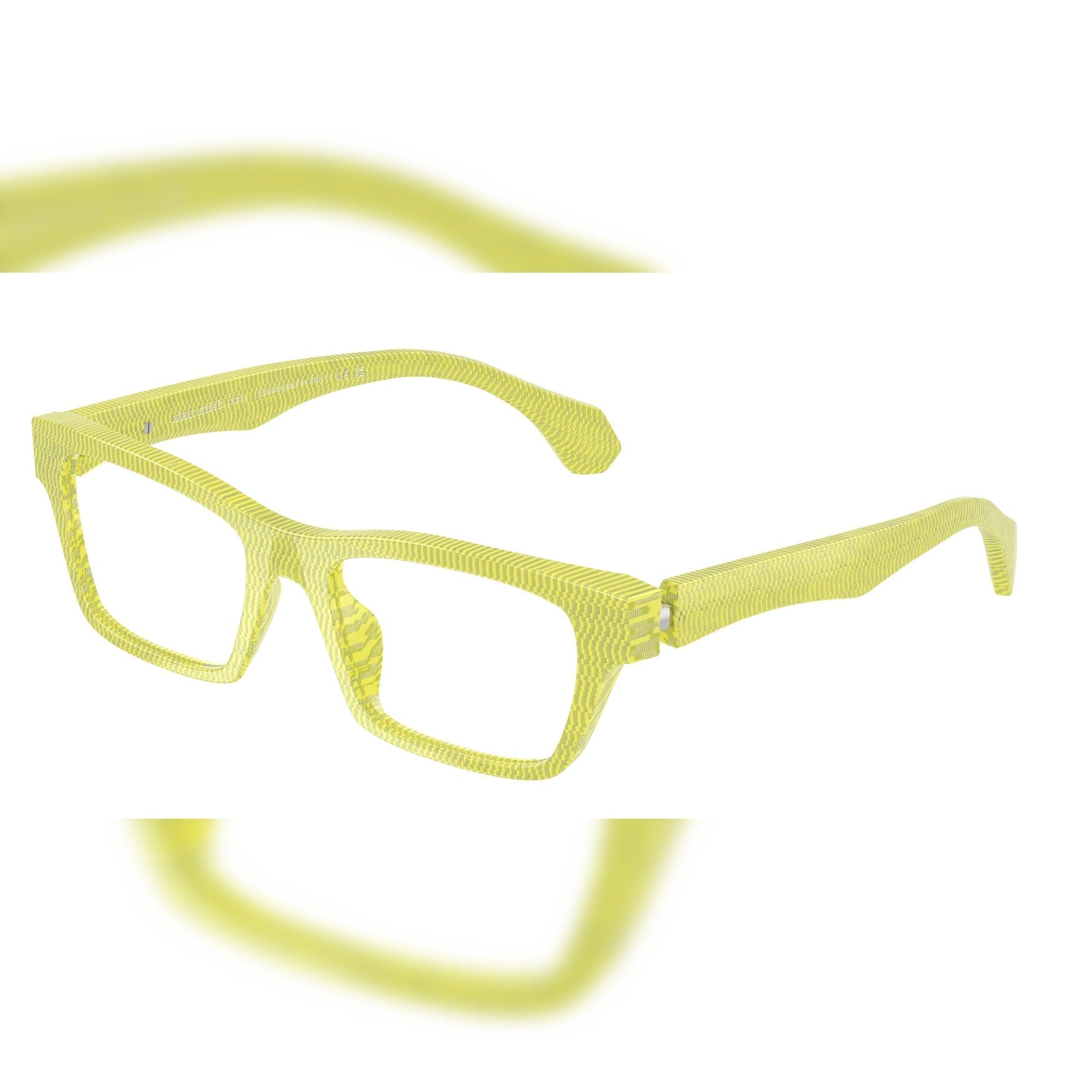 Alain Mikli AO3515 Colour 003 — chartreuse yellow textured acetate eyeglasses