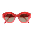 Lapima Vera Red oversized round sunglasses in translucent red with brown lenses