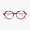 Face A Face Orborn 1 Col.4861 — front view, dark tortoise geometric frame with pink temples