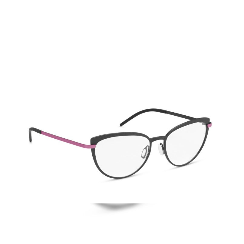 Orgreen Pomp 1032 optical frames in matte graphite with pink temples