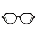 Face A Face Orborn 1 Col.100 — front view, gloss black geometric hexagonal frame