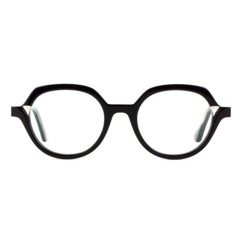 Face A Face Orborn 1 Col.100 — front view, gloss black geometric hexagonal frame