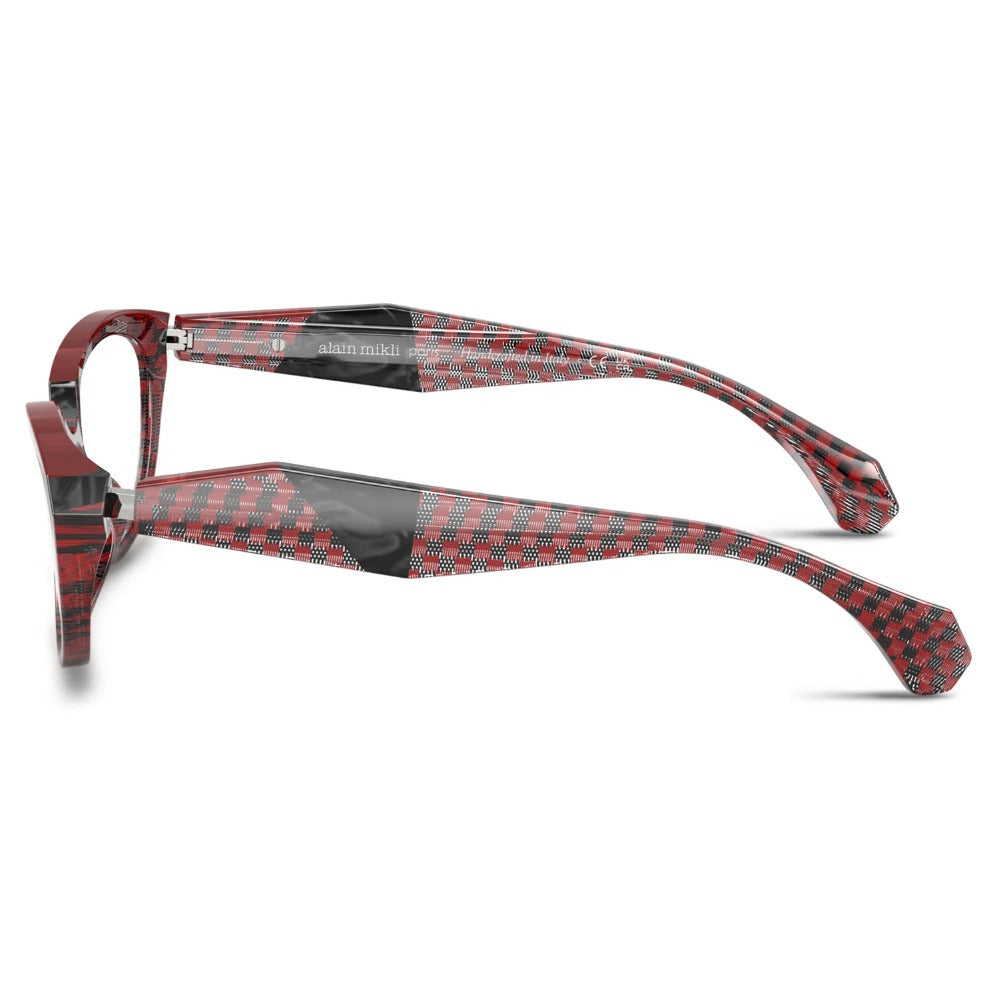 Alain Mikli AO3529 Colour 002 — front view cat-eye red patterned acetate eyeglasses