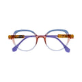 Face A Face Kyoto 1 Col.4592 — three-quarter view showing amber tortoise hinge accents and lavender temples