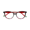 Face A Face Hanna 2 Col.2703 — front view, burgundy tortoise cat-eye with red temples and mint tips